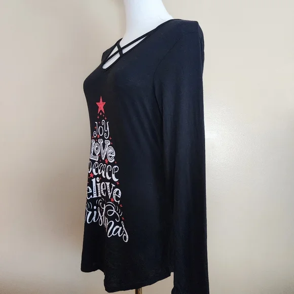 Black Christmas Top, Women's Small - Picture 2 of 11